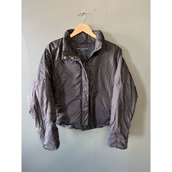 Polo Ralph Lauren Sport Women’s Puffer Down Jacket Sz M Crop Black - Picture 1 of 3